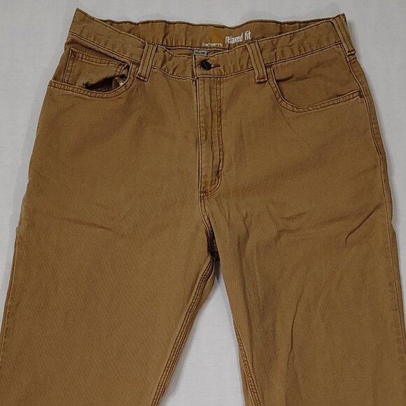 Carhartt Rugged Flex Rigby Pants Mens Size 34 x 36 Relaxed Fit Five Pocket Brown - Picture 4 of 16